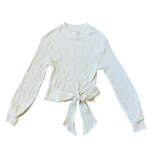 Anthropologie By Together Ivory Sweater Bow Top Textured Women's Small